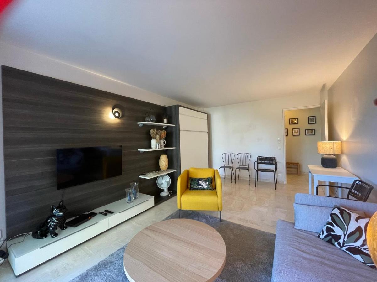 C012-Appartement Confortable Avec Piscine, Tennis Et Grand Parc Cannes Bagian luar foto